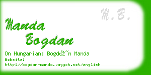 manda bogdan business card